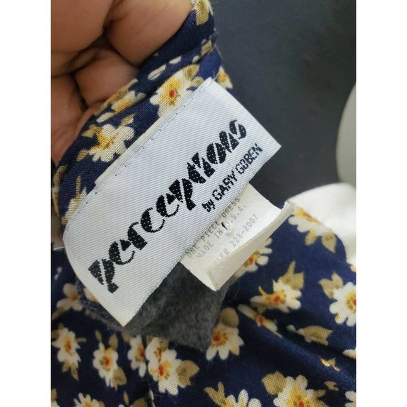 Vintage Perceptions Blue Floral Square Neck Short Sleeve Long Maxi Dress Size 6 - Picture 8 of 10